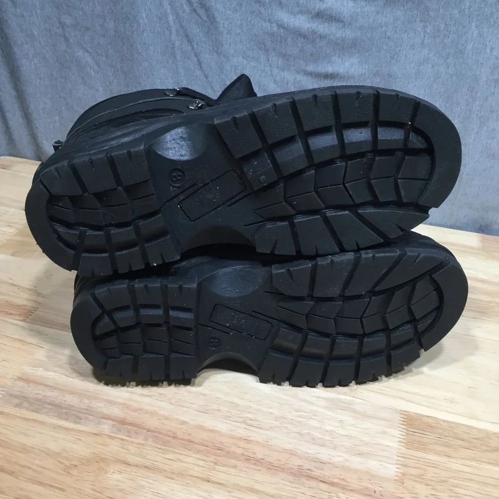 Akademiks Mens Snow Boots Winter Duck Boot Lace Up 8 Black Excellent